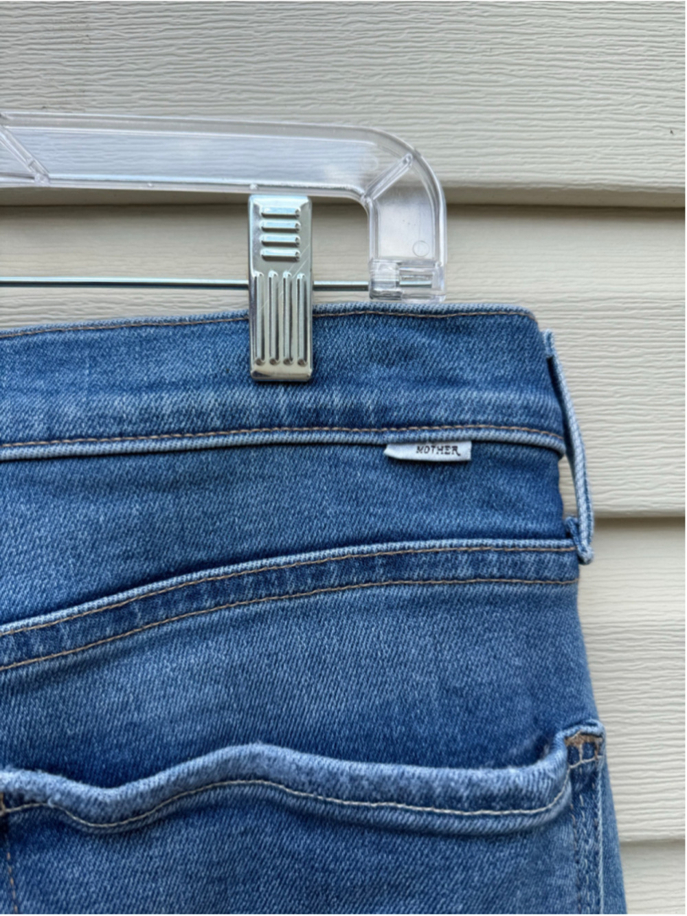 MOTHER The Tomcat Jeans 34 Layover High Rise Straight Leg Button Fly Blue - Picture 6 of 9